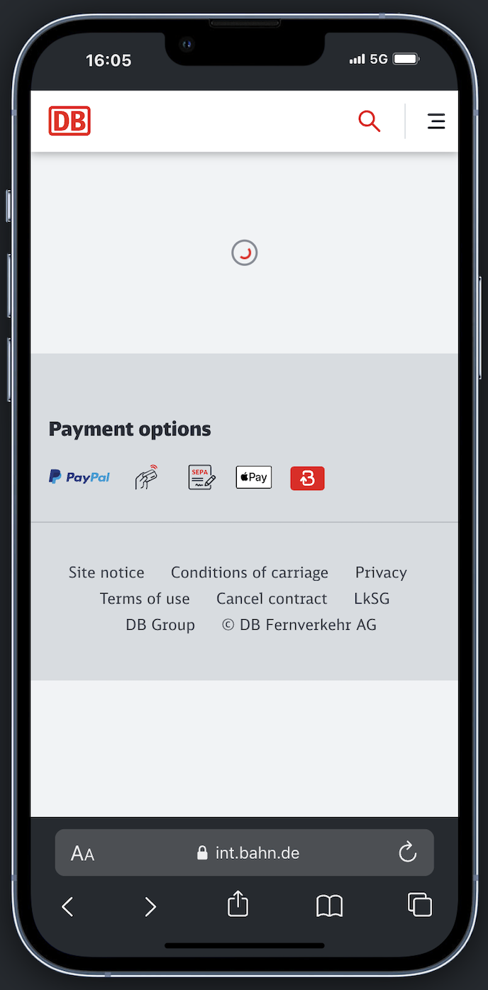 Deutche Bahn Screenshot