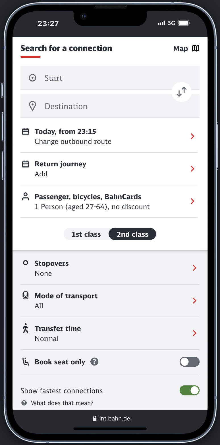 Deutche Bahn Screenshot